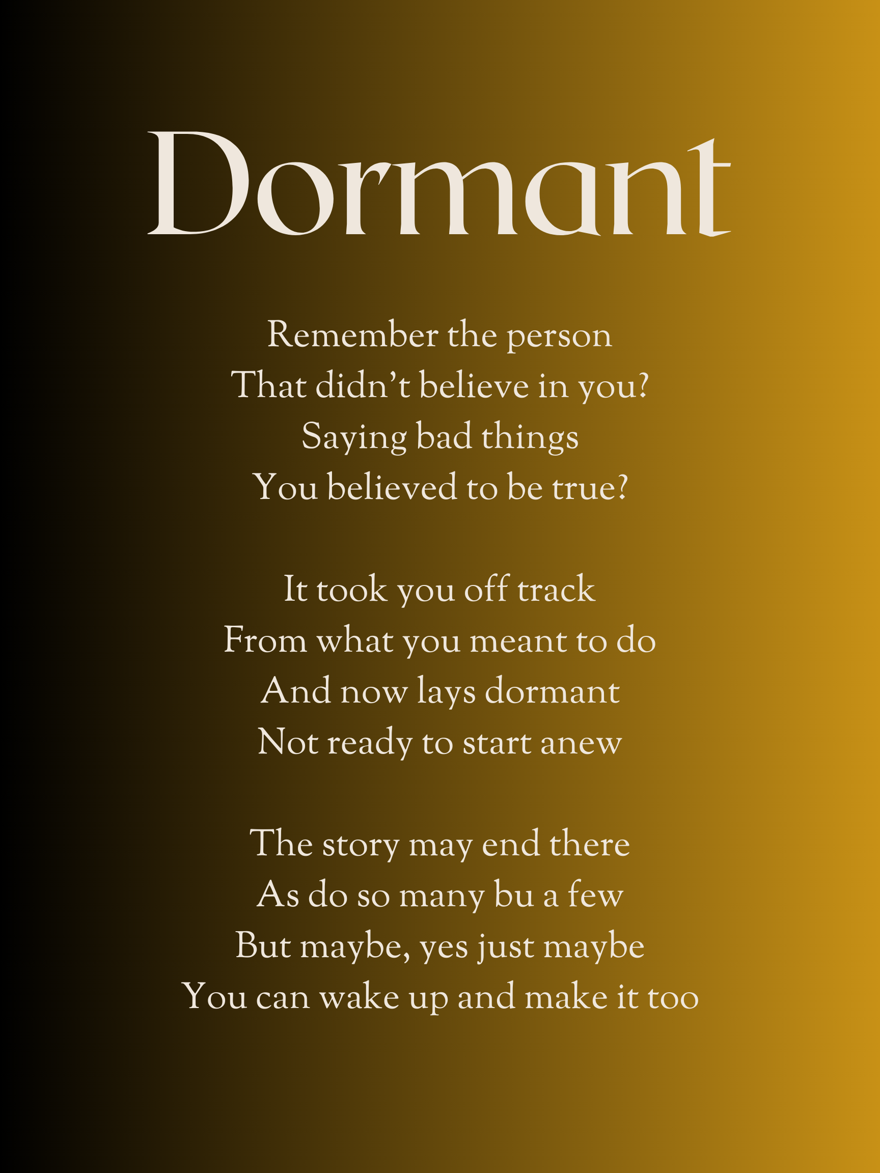Dormant — poem